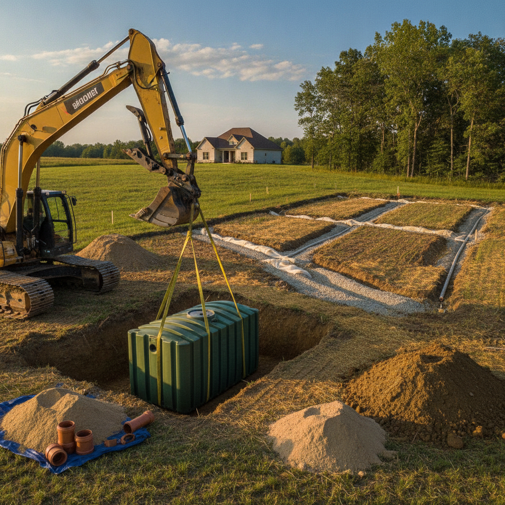 Septic System Installation, no humans